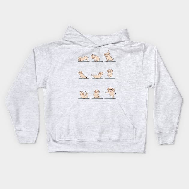 Labrador Retrievers Yoga Kids Hoodie by huebucket